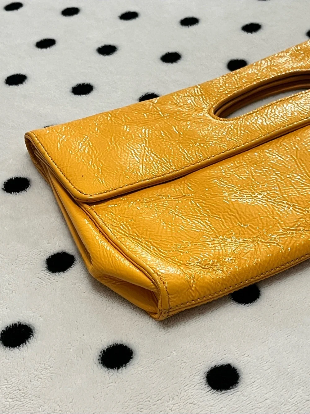 HOBO International Y2K Katrina Mustard Patent Leather Clutch